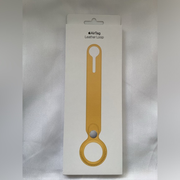 Authentic Apple AirTag Leather Loop - Meyer Lemon Yellow - Picture 1 of 2